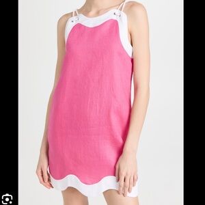 Staud Renata Linen Dress in Pink